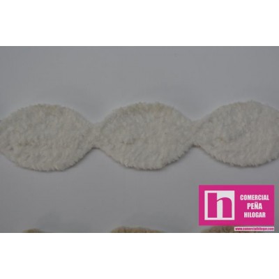 58454 FELIX GALON BOLILLO VELVET 15 MM. POLIESTER 100% MARFIL Venta en piezas de 15.00 M