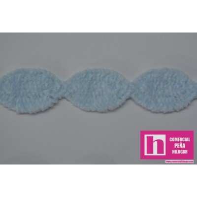 58456 FELIX GALON BOLILLO VELVET 15 MM. POLIESTER 100% CELESTE Venta en piezas de 15.00 M