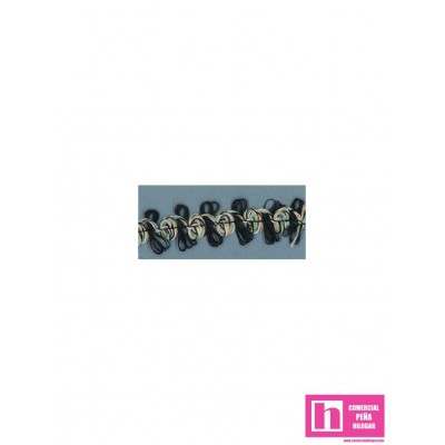 58466 CORIN GALON BOLILLO CROCHET 15 MM. POLIESTER 100% NEGRO/AGUA Venta en piezas de 30.00 M