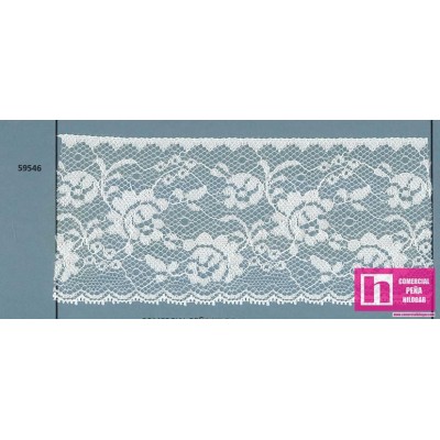 59546 PUNTILLA NYLON ZAREEN 65 MM. POLIAMIDA 100% MARFIL Venta en piezas de 20.00 M