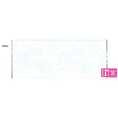 59554 PUNTILLA NYLON ZAREEN 65 MM. POLIAMIDA 100% CELESTE Venta en piezas de 20.00 M