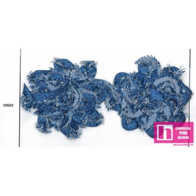 59601 GALON TUL ZOIDA CINTA BORDADA POLIESTER 100% AÑIL Venta en piezas de 5.75 U