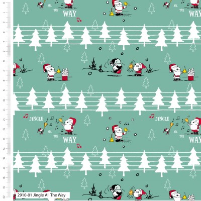 66294 PATCH. AMERICANO SNOOPY MERRY CHRISTMAS (02) 110 CM. ALGODON 100% VERDE Venta en piezas de 5.00 M