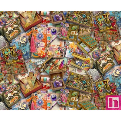 66997 PATCH. AMERICANO JUNK JOURNAL (07) 110 CM. ALGODON 100% MULTI Venta en piezas de 7.00 M