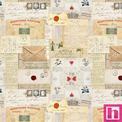 67001 PATCH. AMERICANO JUNK JOURNAL (11) 110 CM. ALGODON 100% CREMA Venta en piezas de 7.00 M