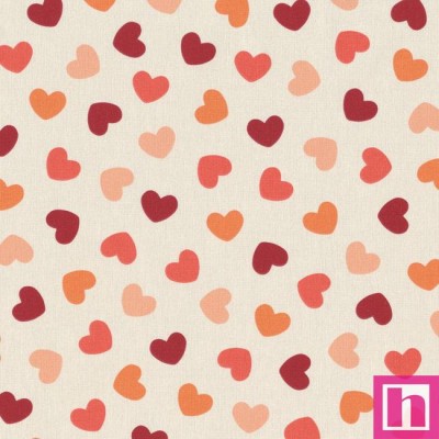 67266 LONETA HALP PANAMA ESTAMPADA ABRIL (03) 1.40 M.-205 GR/M2- ALG. 80%-POL. 20% MARFIL/ROJO Venta en piezas de 7.00 M