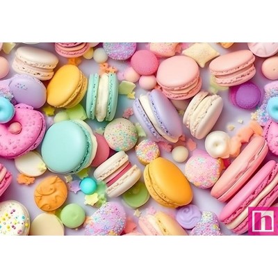 67495 PERCALE ESTAMPADO 3D MACARONS (01) 1.50 M. 115 GR/M2. ALGODON 100% MULTI Venta en piezas de 10.00 M