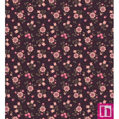 67518 TEJIDO ESTAMPADO CASIO (01) 1.40 M. 110 GR/M2. ALGODON 100% CHOCOLATE Venta en piezas de 10.00 M