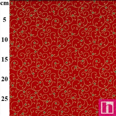 67593 PATCH.AMERICANO FESTIUR - SIMON ADAMS (02) 110 CM. ALGODON 101% ROJO/DORADO Venta en piezas de 6.00 M