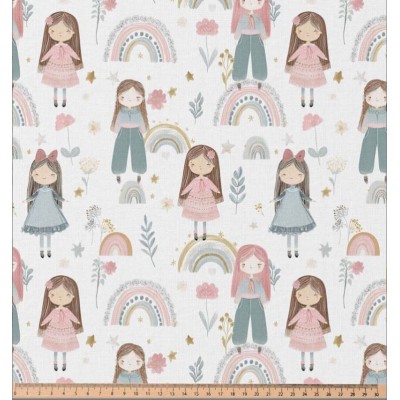 67654 TEJIDO ESTAMPADO ESTELLE (03) 1.50 M. 115 GR/M2. ALGODON 100% BLANCO Venta en piezas de 10.00 M