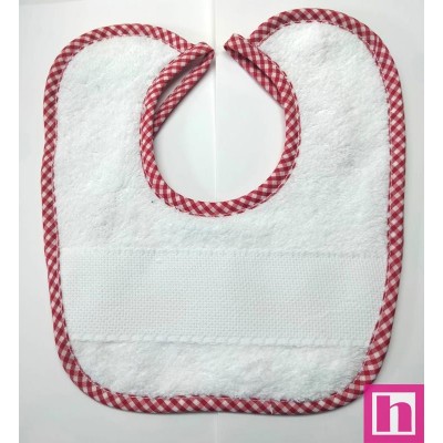 4253-005 BABERO RIZO+PANAMA LUCIA 20X24 POL 60%-ALG 40% BLANCO/VIVO ROJO VENTA EN BOLSA DE 3 UDS.