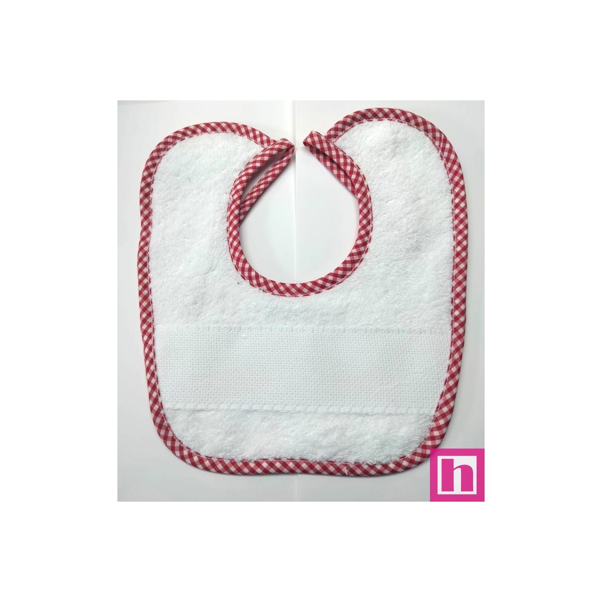 4253-005 BABERO RIZO+PANAMA LUCIA 20X24 POL 60%-ALG 40% BLANCO/VIVO ROJO VENTA EN BOLSA DE 3 UDS.