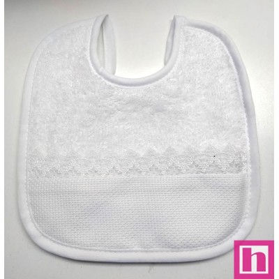 983407-000 BABERO RIZO+PANAMA ALIVIA 19X20 POL 60%-ALG 40% BLANCO/BLANCO VENTA EN BOLSA DE 3 UDS.