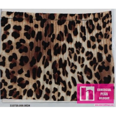 333720-0024 PLISADO FANTASIA ANIMAL PRINTS 120 MM. POL 100% MARRON VENTA EN PIEZAS DE 10 M APROX