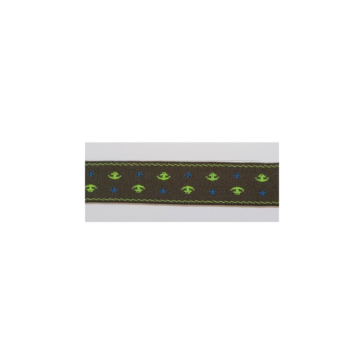 700100-0003 GOMA ELASTICA FANTASIA SONMIT 25 MM. POL 100% VERDE VENTA EN PIEZAS DE 25 MTS. APROX