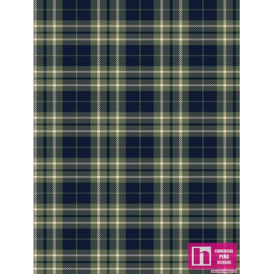 P122-51865-3 PATCH. AMERICANO DAD PLAIDS (13)  110 CM. ALG 100% VERDE VENTA EN PZAS. DE 7 M APRO