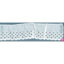 1611035-000 BORDADO FRUNCIDO BATISTA IVET POLIESTER 60%-ALGODON 40% BLANCO Venta en piezas de 11.00 M