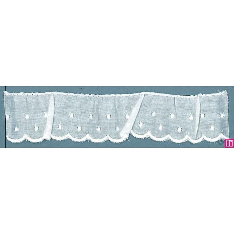 1611057-000 BORDADO FRUNCIDO BATISTA JENNA POLIESTER 60%-ALGODON 40% BLANCO Venta en piezas de 11.00 M