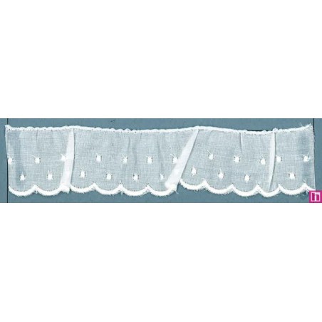 1611057-000 BORDADO FRUNCIDO BATISTA JENNA POLIESTER 60%-ALGODON 40% BLANCO Venta en piezas de 11.00 M