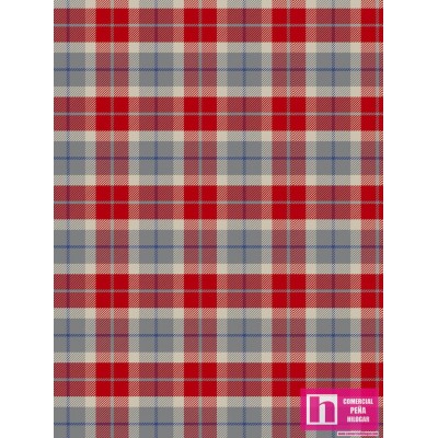 P122-51866-6 PATCH. AMERICANO DAD PLAIDS (03)  110 CM. ALG 100% GRIS VENTA EN PZAS. DE 7 M APRO