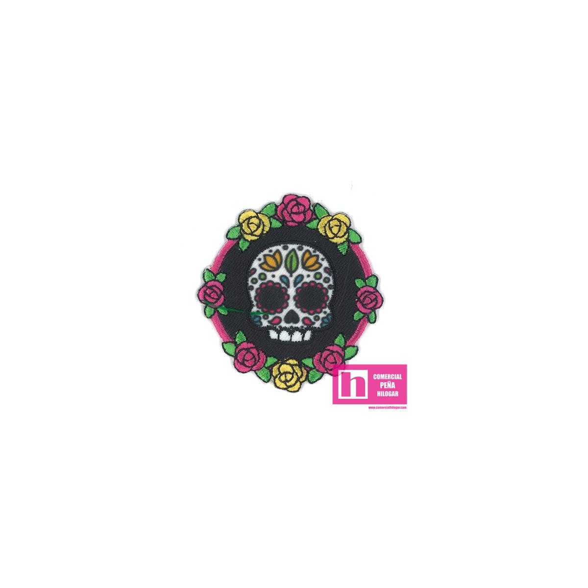 9759-A CALAVERA MEXICANA APLICACIONTERMOADHESIVA 5 X 5 POL 100% NEGRO VENTA EN BOLSAS DE 5 UDS.