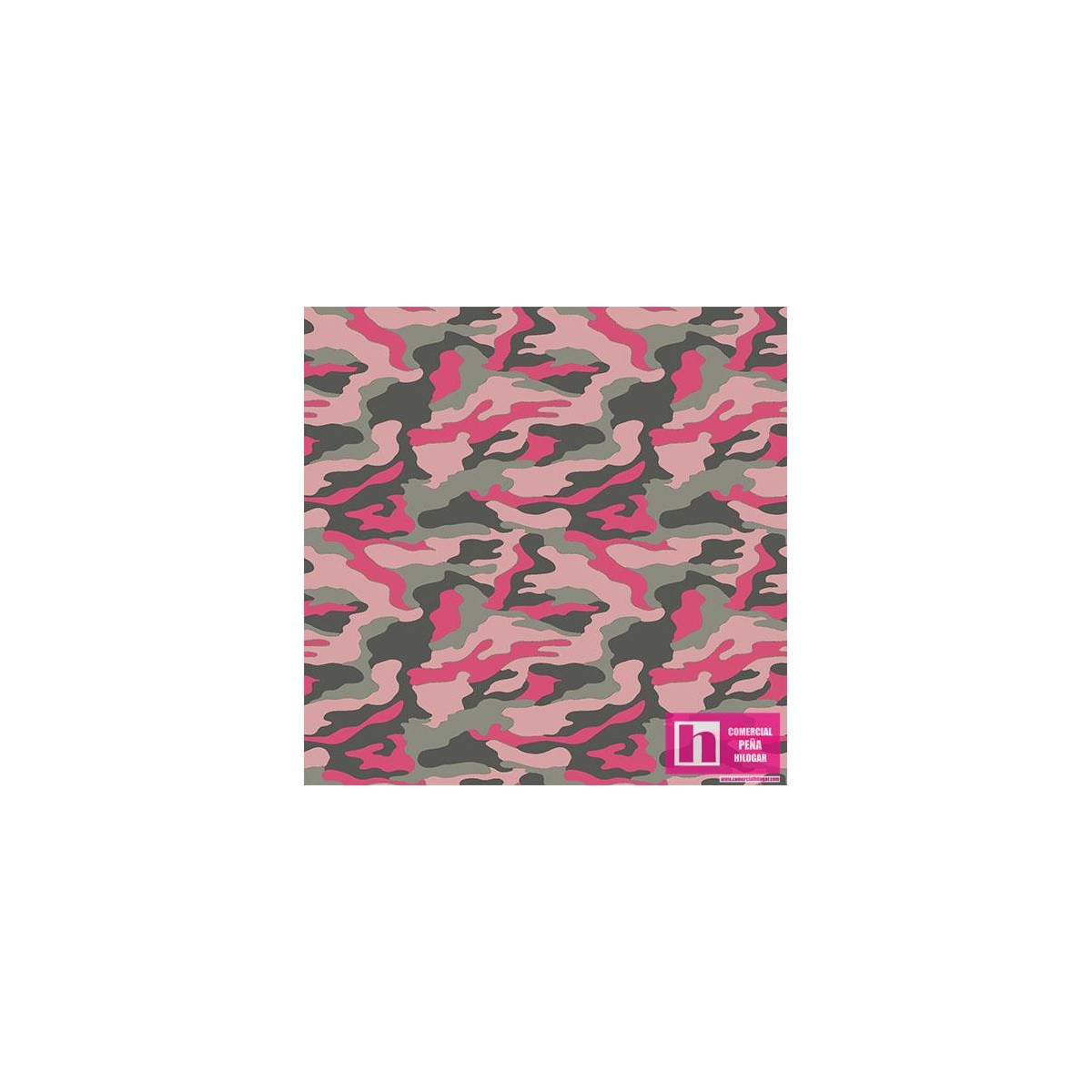 62789 TEJIDO ESTAMPADO CAMUFLAJE (01) 1.50 M. ALG 100% CAZA/ROSA VENTA EN PZAS. DE 10 M APROX.