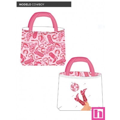 67431 TOTE BAGS COWBOY -  REVERSIBLE Y REPELENTE AL AGUA  (11) 45X50 CMS. POLIESTER 100% BLANCO/ROSA Venta en piezas de 1.00 U