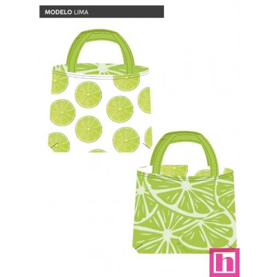 67437 TOTE BAGS LIMA - REVERSIBLE Y REPELENTE AL AGUA  (17) 45X50 CMS. POLIESTER 100% BLANCO/LIMA Venta en piezas de 1.00 U