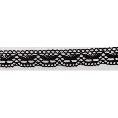 9328-004 PUNTILLA BOLILLO DAIKON 20 MM. ALGODON 100% NEGRO Venta en piezas de 25.00 M