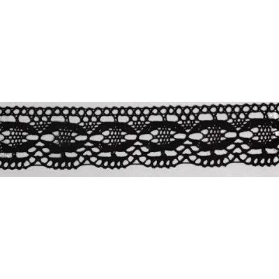 9329-004 PUNTILLA BOLILLO DAIKON 30 MM. ALGODON 100% NEGRO Venta en piezas de 25.00 M