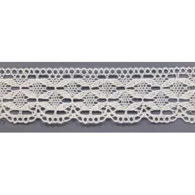 9330-000 PUNTILLA BOLILLO DAIKON 40 MM. ALGODON 100% BLANCO Venta en piezas de 25.00 M