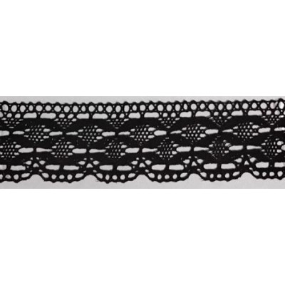 9330-004 PUNTILLA BOLILLO DAIKON 40 MM. ALGODON 100% NEGRO Venta en piezas de 25.00 M