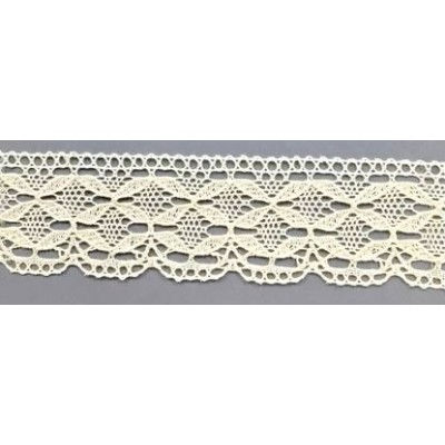 9330-102 PUNTILLA BOLILLO DAIKON 30 MM. ALGODON 100% MARFIL Venta en piezas de 25.00 M