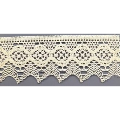 9335-102 PUNTILLA BOLILLO AJENUZ 55 MM. ALGODON 100% MARFIL Venta en piezas de 25.00 M