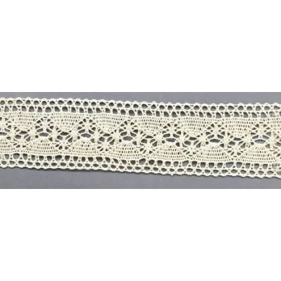 9336-102 ENTREDOS BOLILLO ALBAHACA 40 MM. ALGODON 100% MARFIL Venta en piezas de 25.00 M