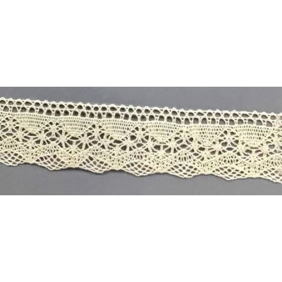 9337-102 PUNTILLA BOLILLO ALBAHACA 35 MM. ALGODON 100% MARFIL Venta en piezas de 25.00 M