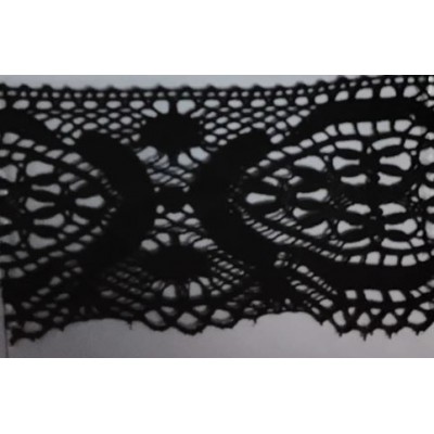 9491-004 PUNTILLA BOLILLO AJEDREA 90 MM. ALGODON 100% NEGRO Venta en piezas de 25.00 M