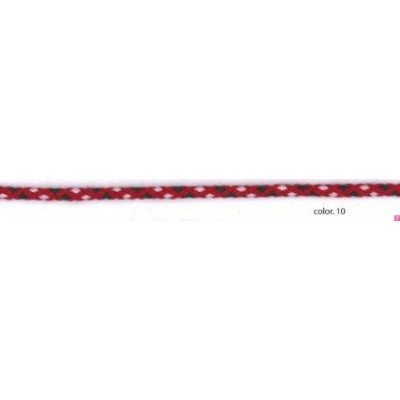 9596-10 CORDON FANTASIA LIMUN 5 MM. ALGODON 80%-POLIESTER 20% GRANATE/MULTI Venta en piezas de 25.00 M