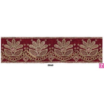 981257-0060 GALON FANTASIA GAYA 40 MM. POLIESTER+PET GRANATE/DORADO Venta en piezas de 9.10 M