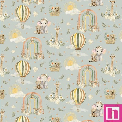 P121-MMEN6117LT PATCH. AMERICANO MINI MENAGERIE (04) 110 CM. ALGODON 100% MENTA Venta en piezas de 7.00 M