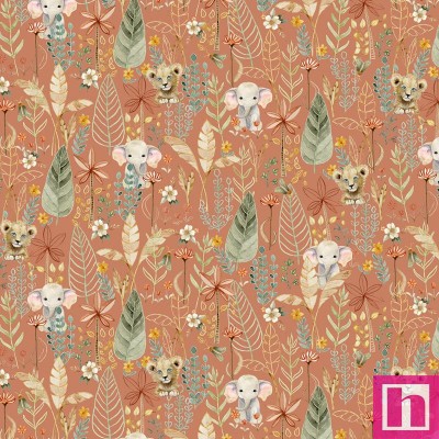 P121-MMEN6118DJ PATCH. AMERICANO MINI MENAGERIE (08) 110 CM. ALGODON 100% MELOCOTON Venta en piezas de 7.00 M