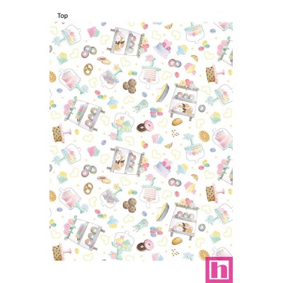 P133-12833-09 PATCH.AMERICANO GNOMEBODY BAKES IT BETTER (04) 110 CM. ALGODON 100% BLANCO Venta en piezas de 6.80 M