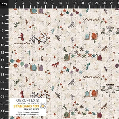 P137-4504-241 PATCH.AMERICANO WOODLAND TALE (02) 110 CM. ALGODON 100% CREMA Venta en piezas de 6.00 M