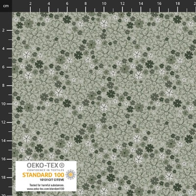 P137-4504-245 PATCH.AMERICANO WOODLAND TALE (06) 110 CM. ALGODON 100% VERDE Venta en piezas de 6.00 M