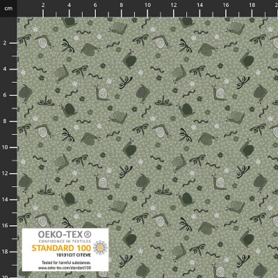 P137-4504-246 PATCH.AMERICANO WOODLAND TALE (07) 110 CM. ALGODON 100% VERDE Venta en piezas de 6.00 M