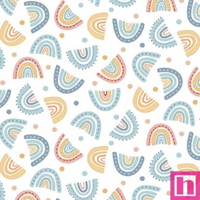 P140-1719-01 PATCH. AMERICANO BOHO BUDDIES (07) 110 CM. ALGODON 100% BLANCO Venta en piezas de 6.80 M