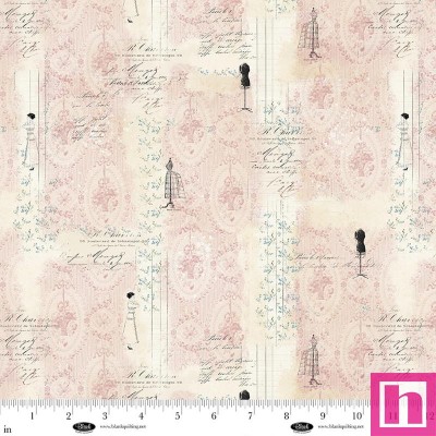 P140-4294-22 PATCH. AMERICANO PARISIAN SNIPPETS (08) 110 CM. ALGODON 100% CREMA/ROSA Venta en piezas de 7.00 M