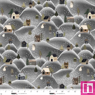 P140-8464-93 PATCH. AMERICANO SNOWY DAYS AND FROSTY NIGHTS (04) 110 CM. ALGODON 100% GRIS Venta en piezas de 7.00 M
