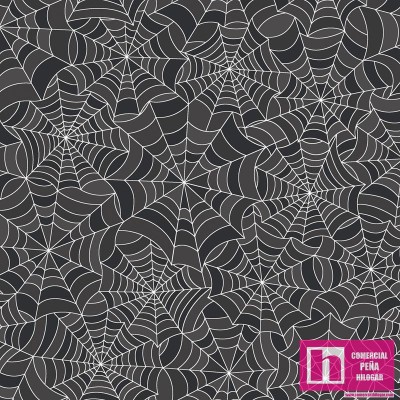 P17-MAS9923-K PATCH.AMERICANO HOMETOWN HALLOWEEN (16) 110CM. ALGODON 100%  GRIS Venta en piezas de 7.00 M