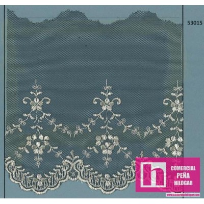 53015 LILIANA TIRA BORDADA TUL 150 MM. POLIAMIDA 80%-LUREX 20% NEGRO/PLATA Venta en piezas de 14.00 M
